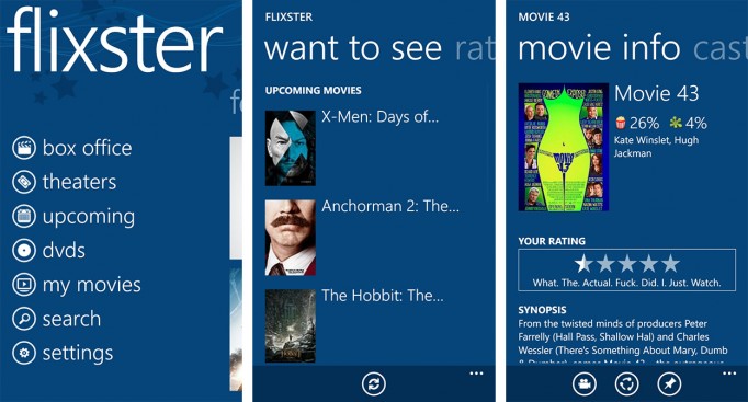 Flixster Windows phone apps